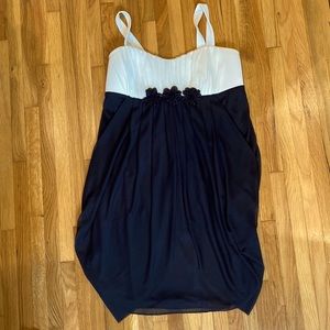 Party Dress Size 8 Black w/Ivory
